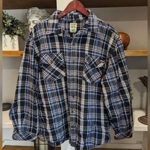 Dickies Cotton Fleece Madras Plaid Long Sleeve Button Up Shirt Size XL (46-48)